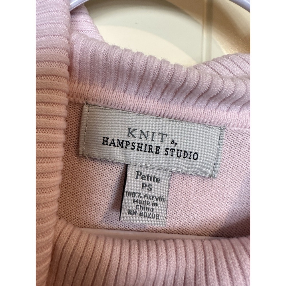 New Knit by Hampshire Studio pink Cowl Neck lighweight Sweater 100% Acrylic PS - Picture 3 of 10